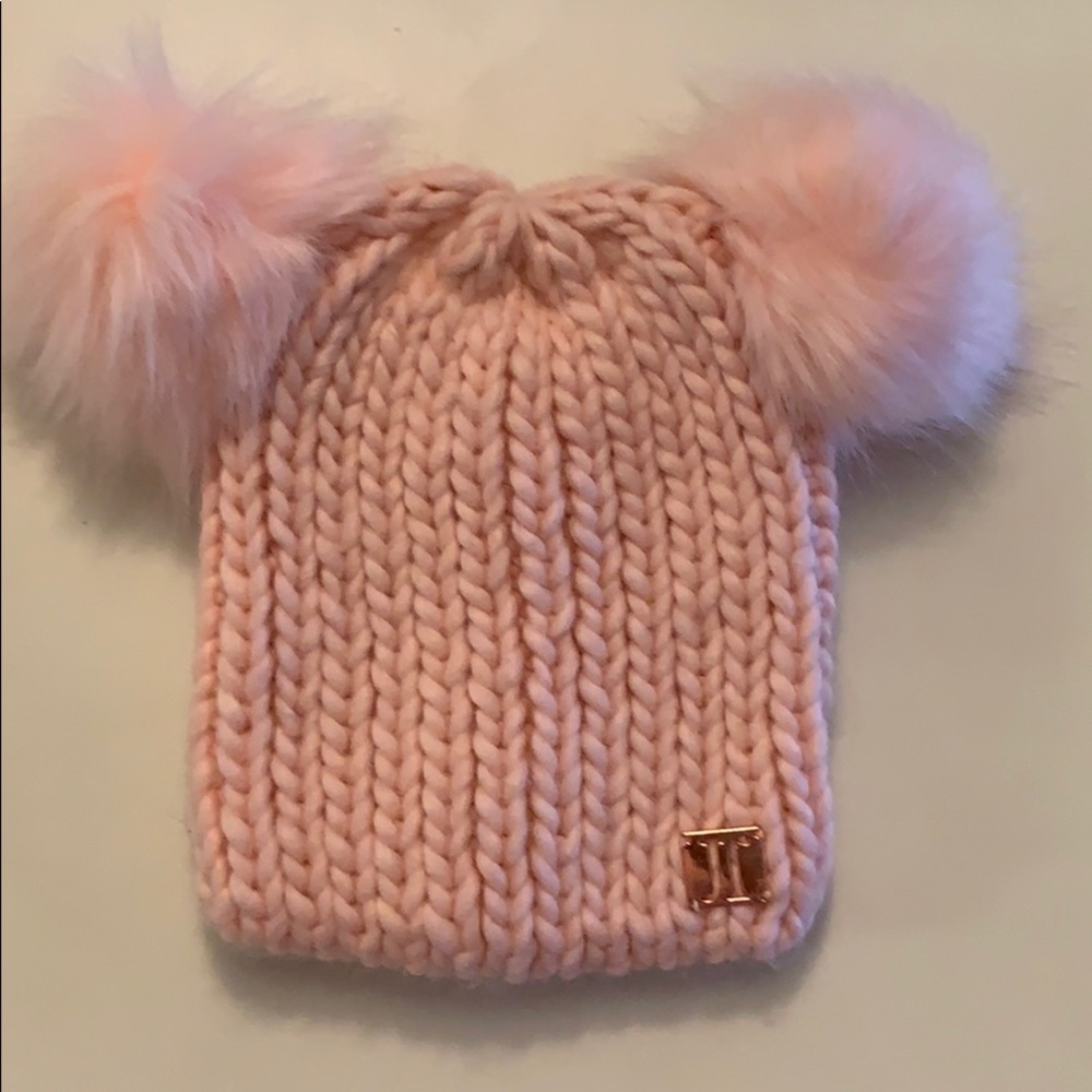 Pink hat with Pom poms